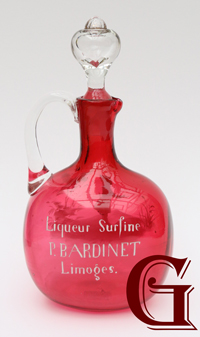 cranberry glass Mary Gregory decanter